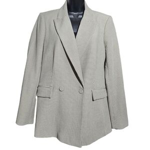 House of Harlow 1960 Plaid Brown Tan double breasted Blazer NWOT